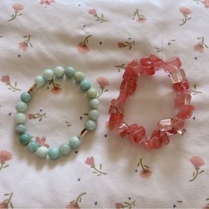 Aventurine & Cherry Quartz bracelets